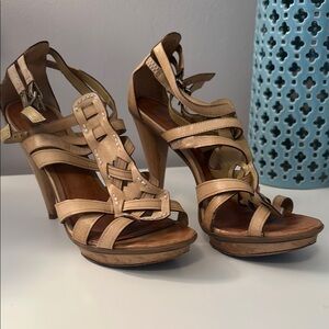 Women's Tan Strappy Heels